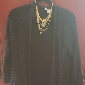 Extra Long Black Cardigan